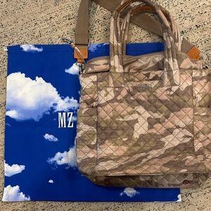 MZ Wallace Quilted Tan and Brown Tote